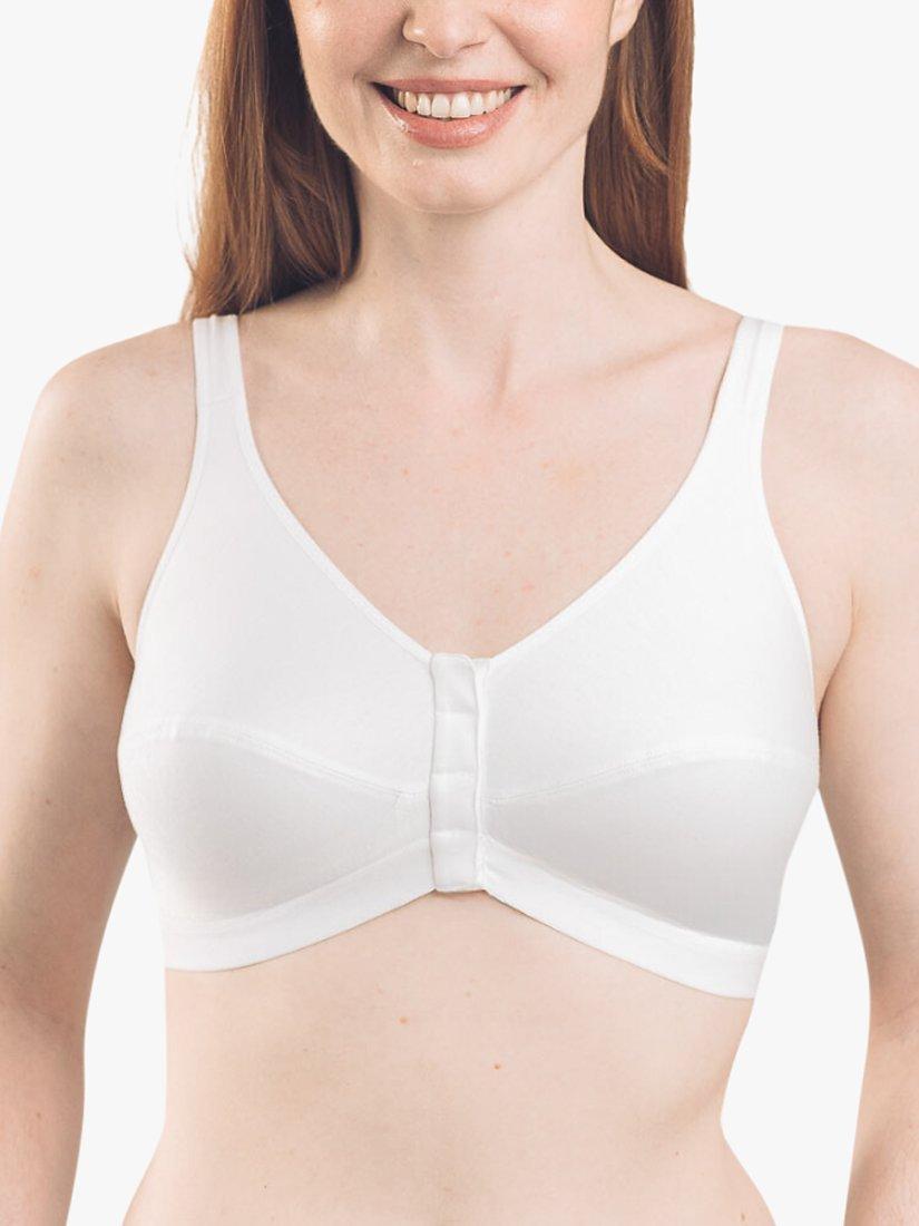 Royce Comfi Front Fastening Bra, White, 32B/C