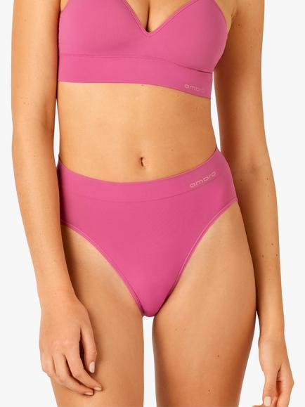 Ambra Bondi Bare High Cut Seamfree Comfort Knickers, Raspberry, Raspberry