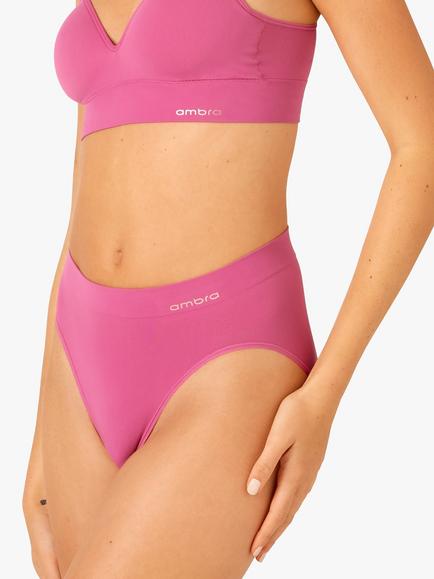 Ambra Bondi Bare High Cut Seamfree Comfort Knickers, Raspberry - view 2, Raspberry