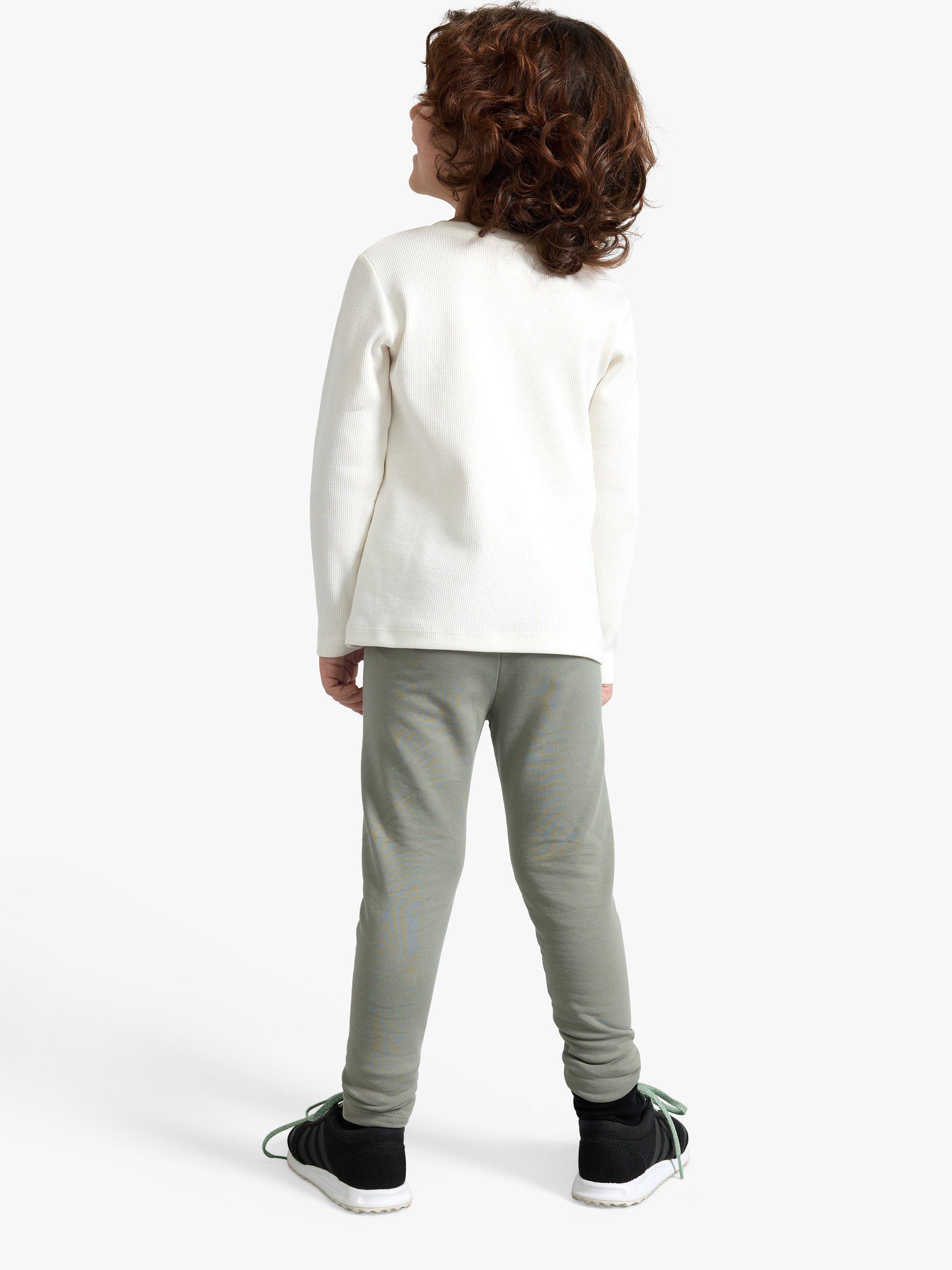 Product image 2 of 5, which shows Lindex Kids' Basic Brushed Organic Cotton Blend Leggings, Dusty Green, 18-24 months