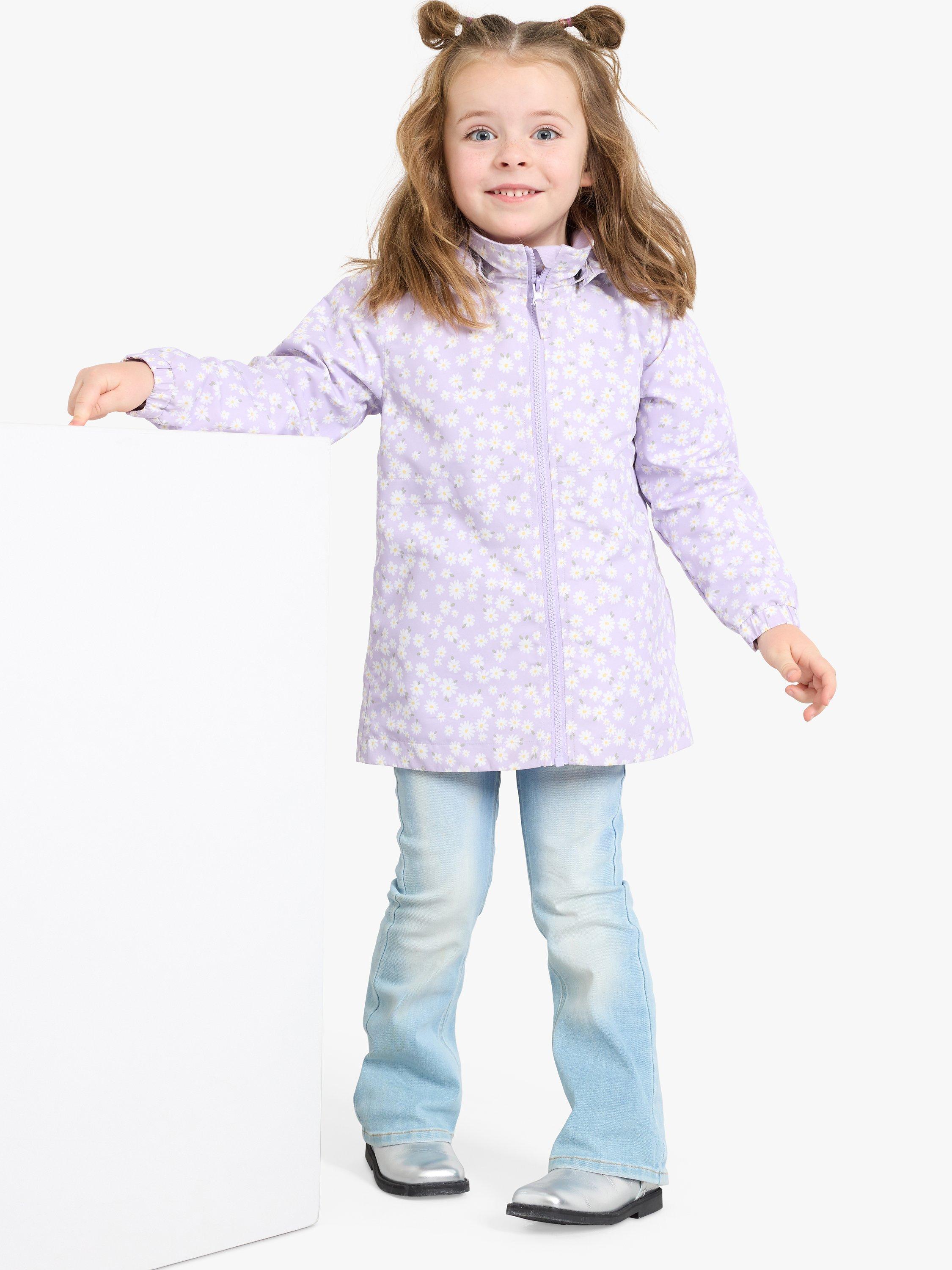 Product image 3 of 7, which shows Lindex Kids' Water Repellent Floral Print Jacket, Light Lilac, 18-24 months