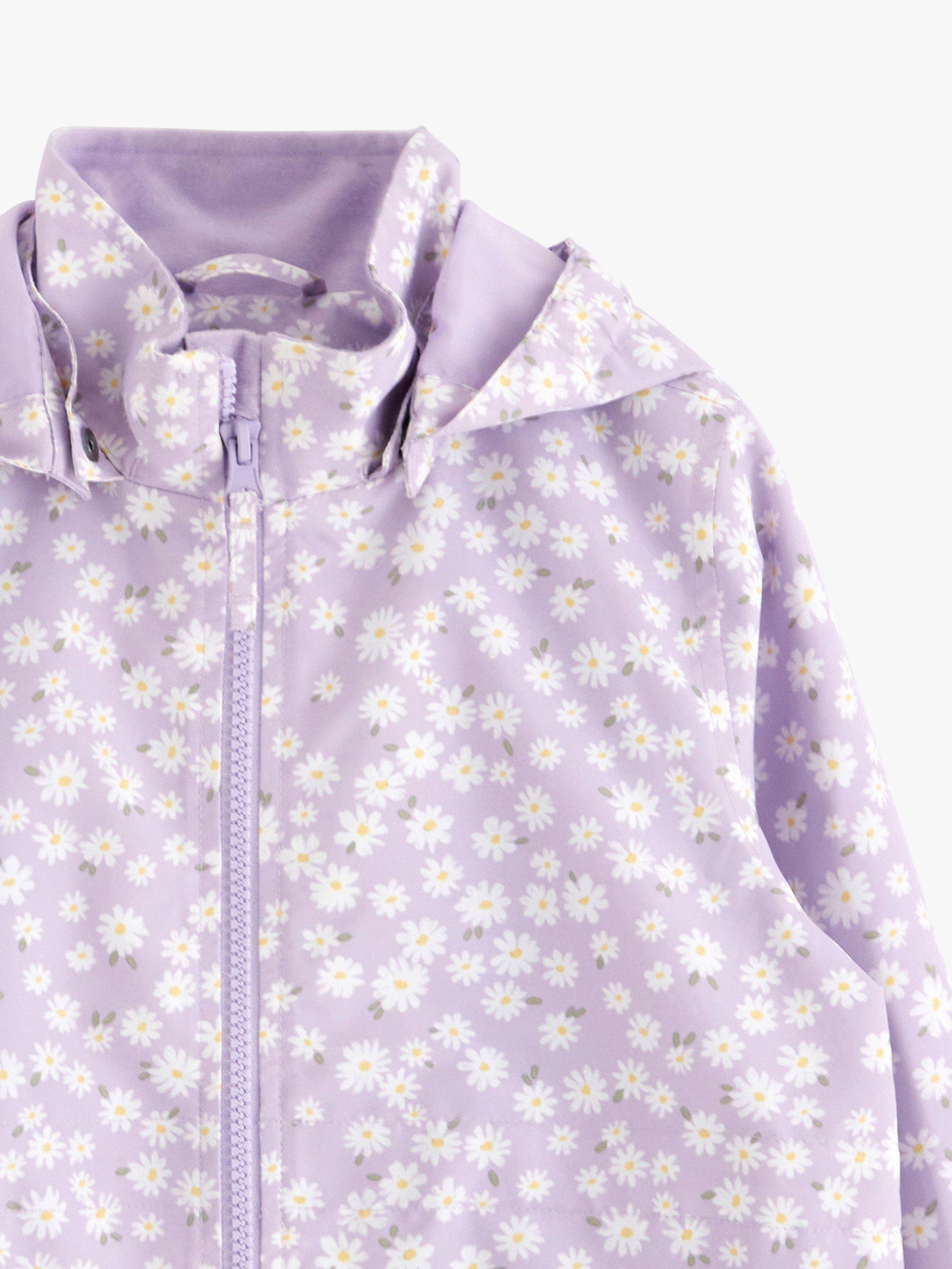 Product image 7 of 7, which shows Lindex Kids' Water Repellent Floral Print Jacket, Light Lilac, 18-24 months