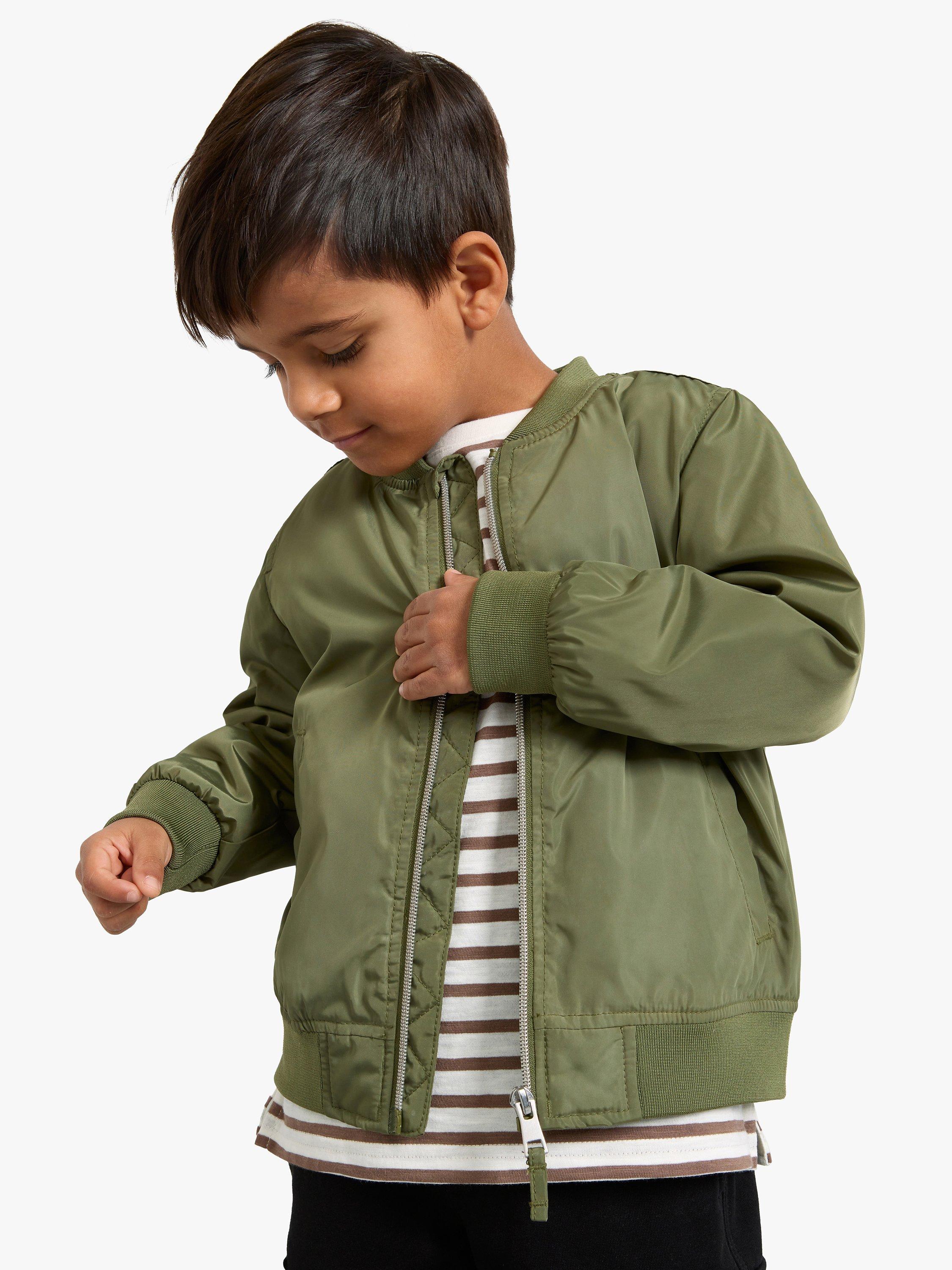 Product image 3 of 6, which shows Lindex Kids' Bomber Jacket, Khaki, 7-8 years