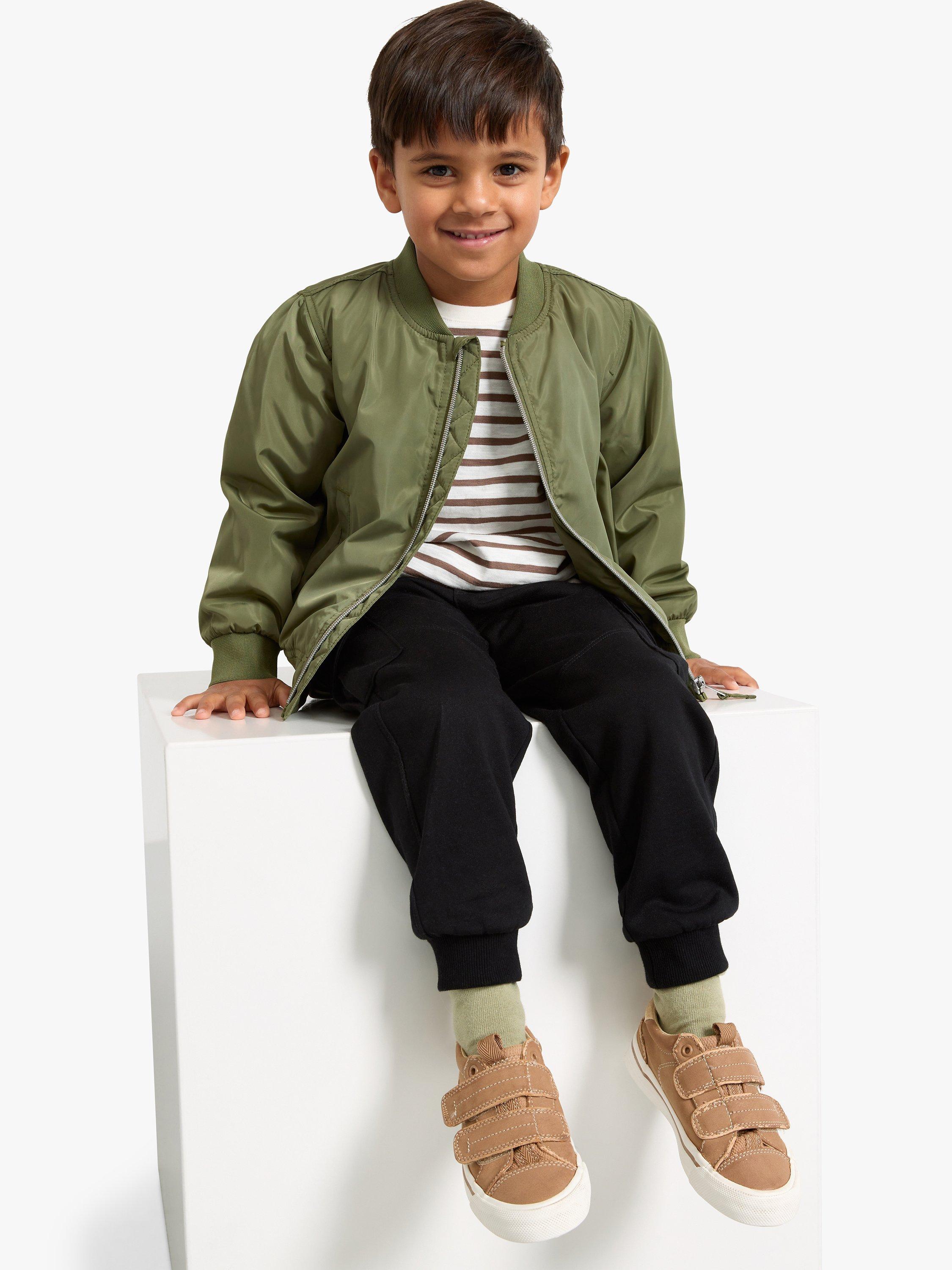 Product image 4 of 6, which shows Lindex Kids' Bomber Jacket, Khaki, 7-8 years