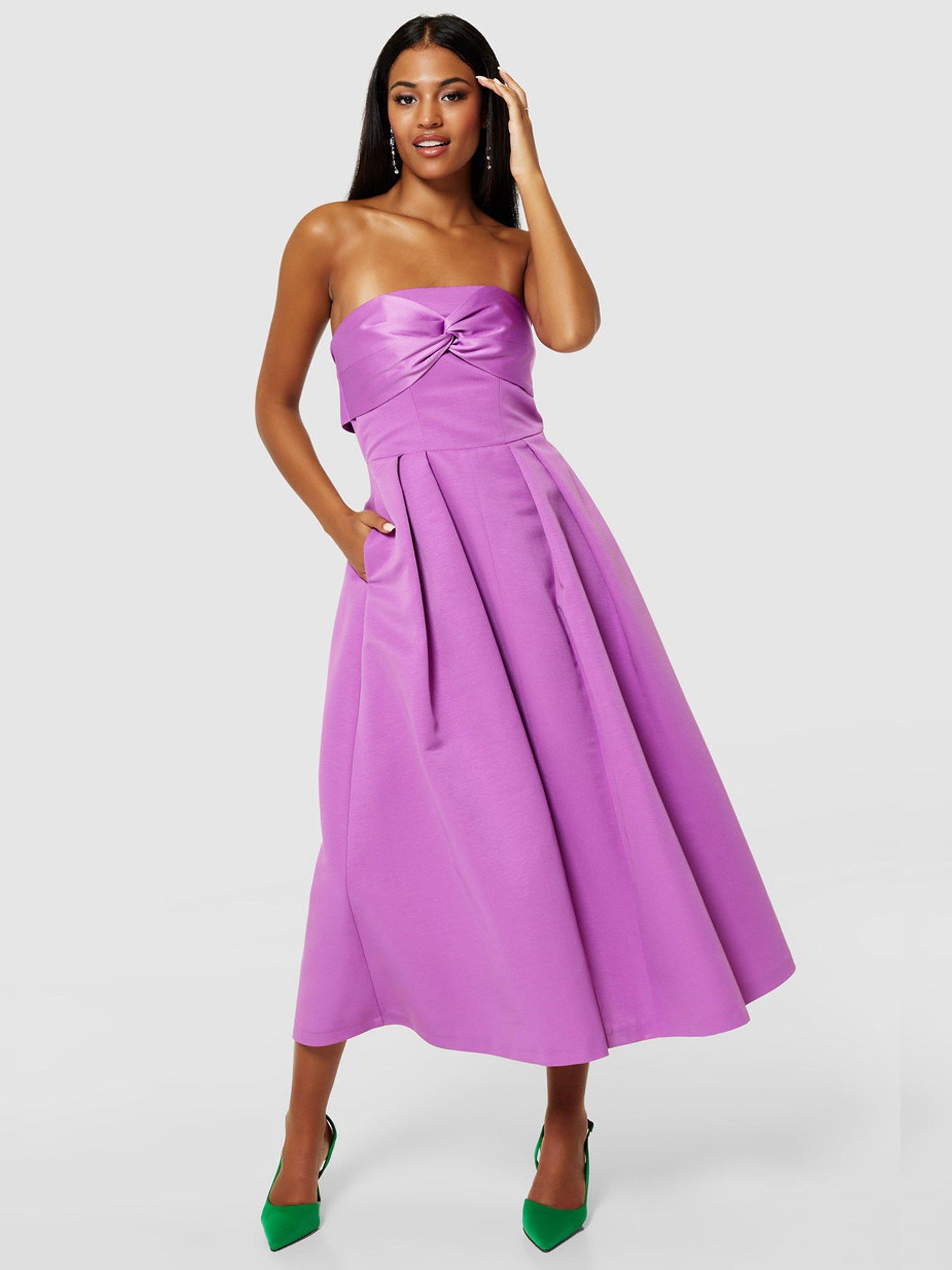 Closet London Strapless A line Dress Violet