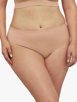 Ambra Recycled Nylon Midi Brief, Beige