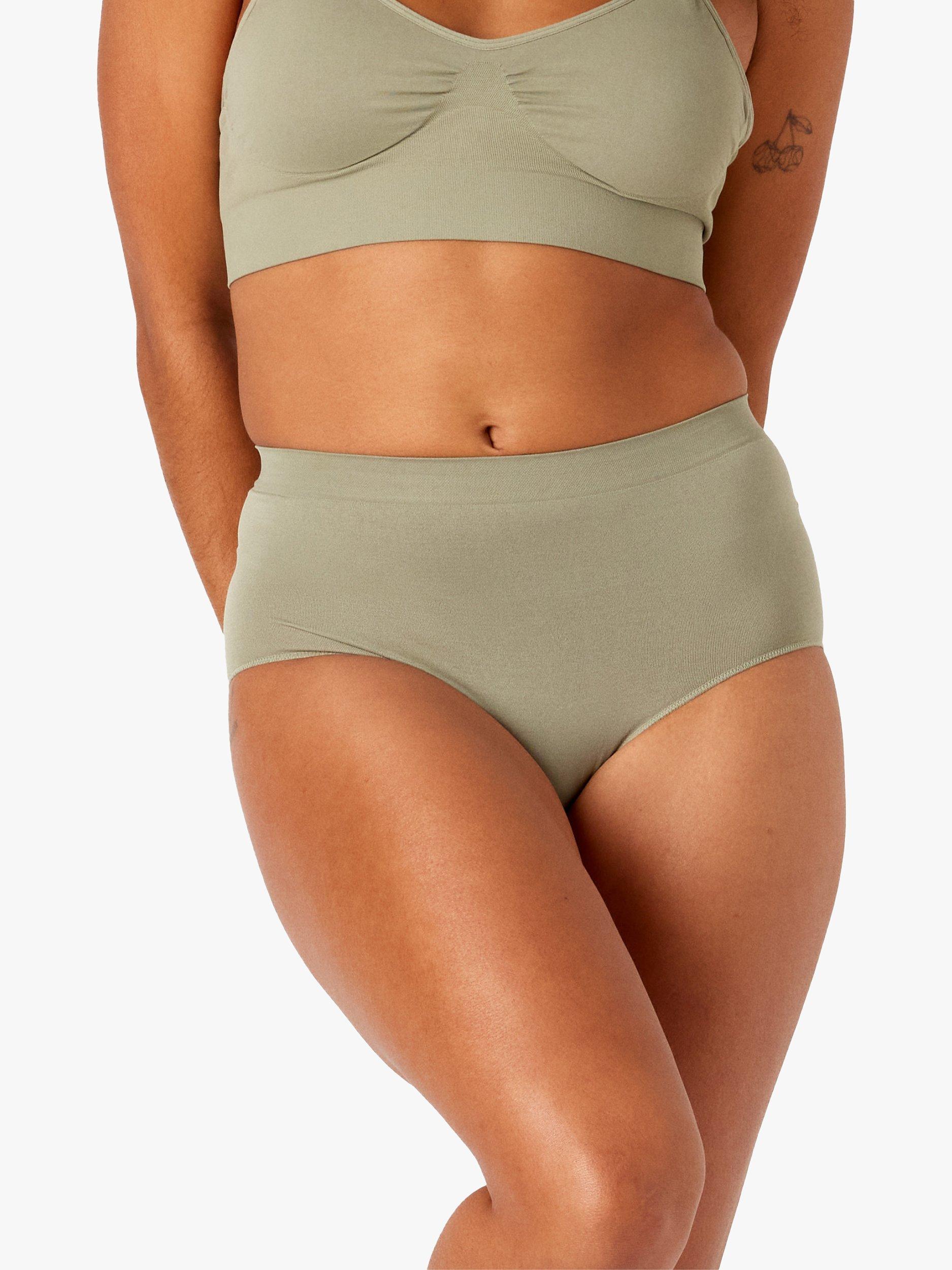 Product image 1 of 3, which shows Ambra Recycled Nylon Full Brief, Pistachio, 8-10