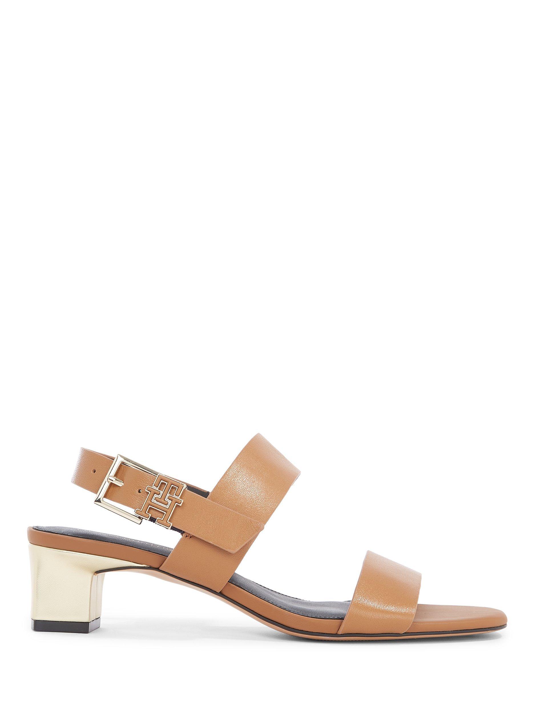 Tommy Hilfiger Hardware Block Mid Heels, Summer Cognac, 3.5