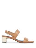 Tommy Hilfiger Hardware Block Mid Heels, Summer Cognac