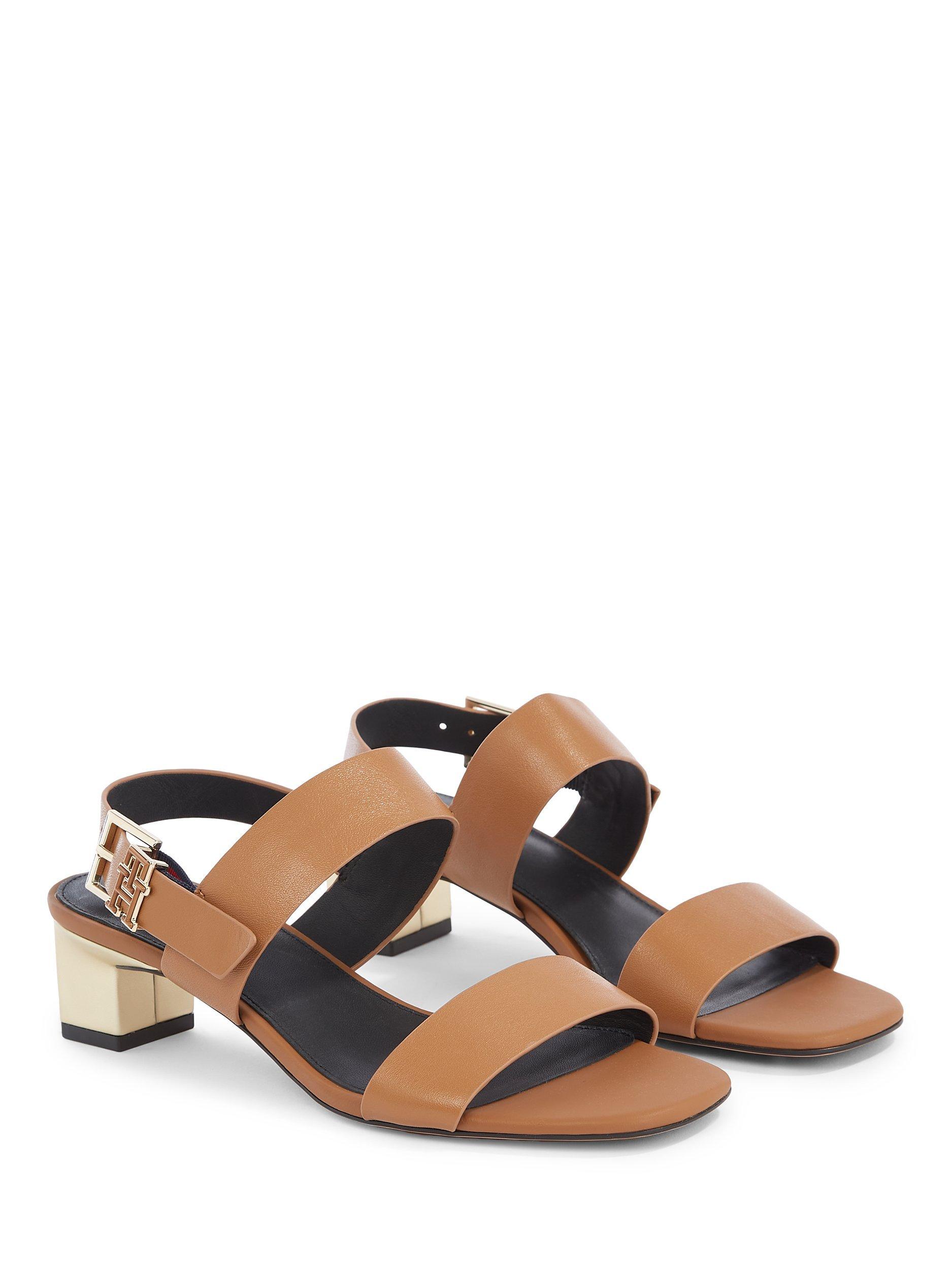 Tommy Hilfiger Hardware Block Mid Heels, Summer Cognac, 3.5