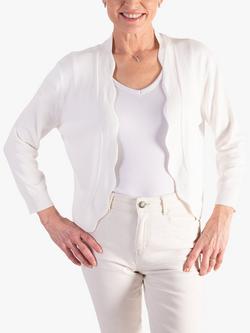 chesca Scalloped Edge Cardigan, Ivory