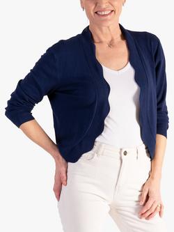 chesca Scalloped Edge Cardigan, Navy