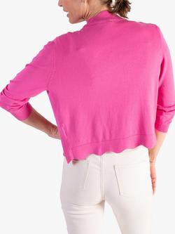 chesca Scalloped Edge Cardigan - view 2, Pink