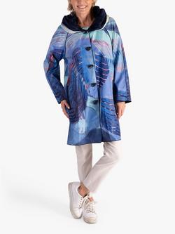 chesca Abstract Butterfly Print Reversible Raincoat, Blue/Multi, Blue/Multi