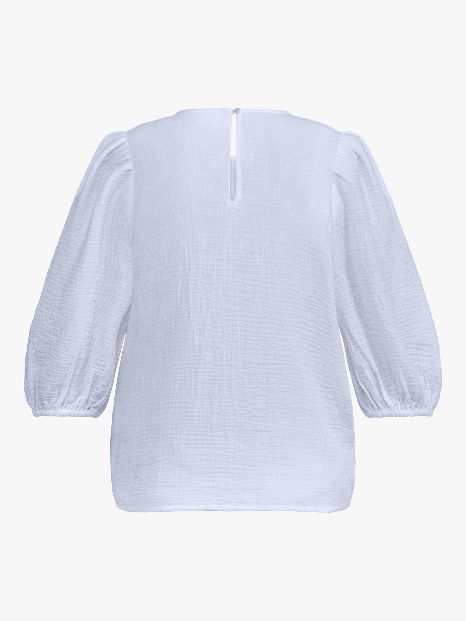 Sisters Point Ilta Soft Puff Sleeve Blouse, White, XS