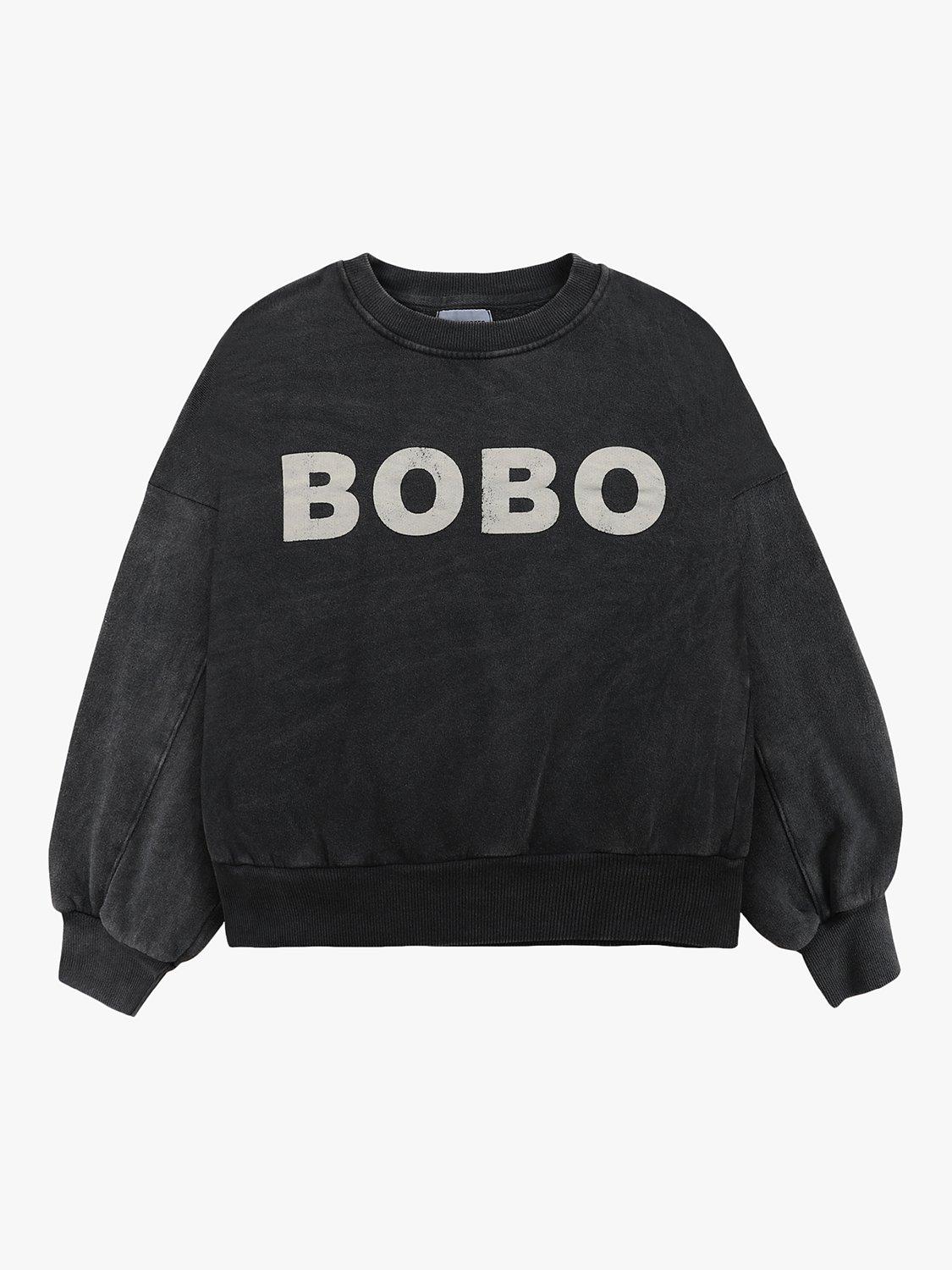 Product image 1 of 8, which shows Bobo Choses Kids' Organic Cotton Blend Logo Graphic Sweatshirt, Dark Grey, 2-3 years