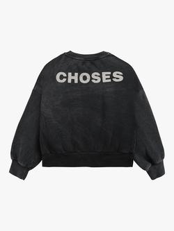 Bobo Choses Kids' Organic Cotton Blend Logo Graphic Sweatshirt - view 2, Dark Grey
