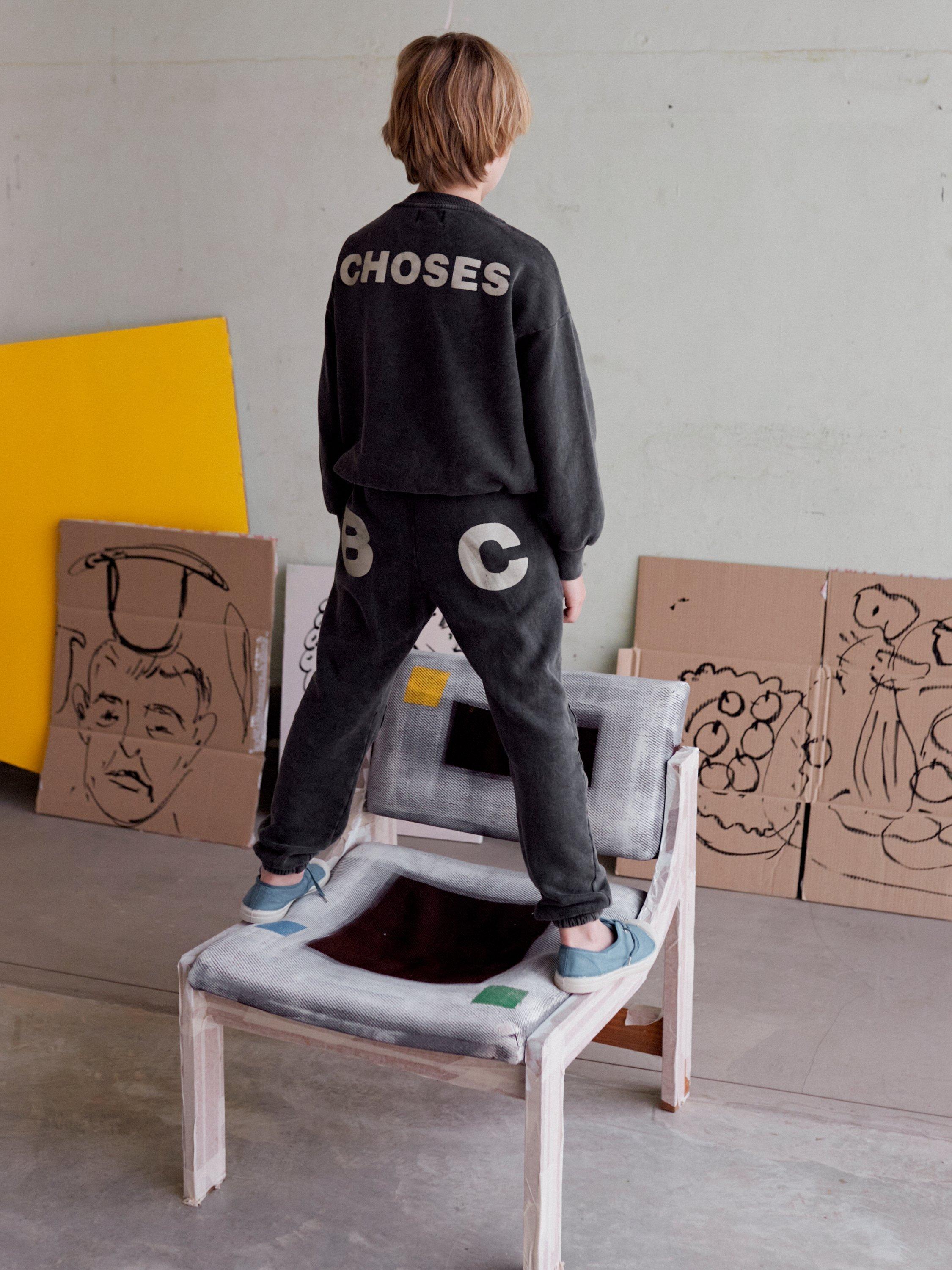 Product image 5 of 8, which shows Bobo Choses Kids' Organic Cotton Blend Logo Graphic Sweatshirt, Dark Grey, 2-3 years