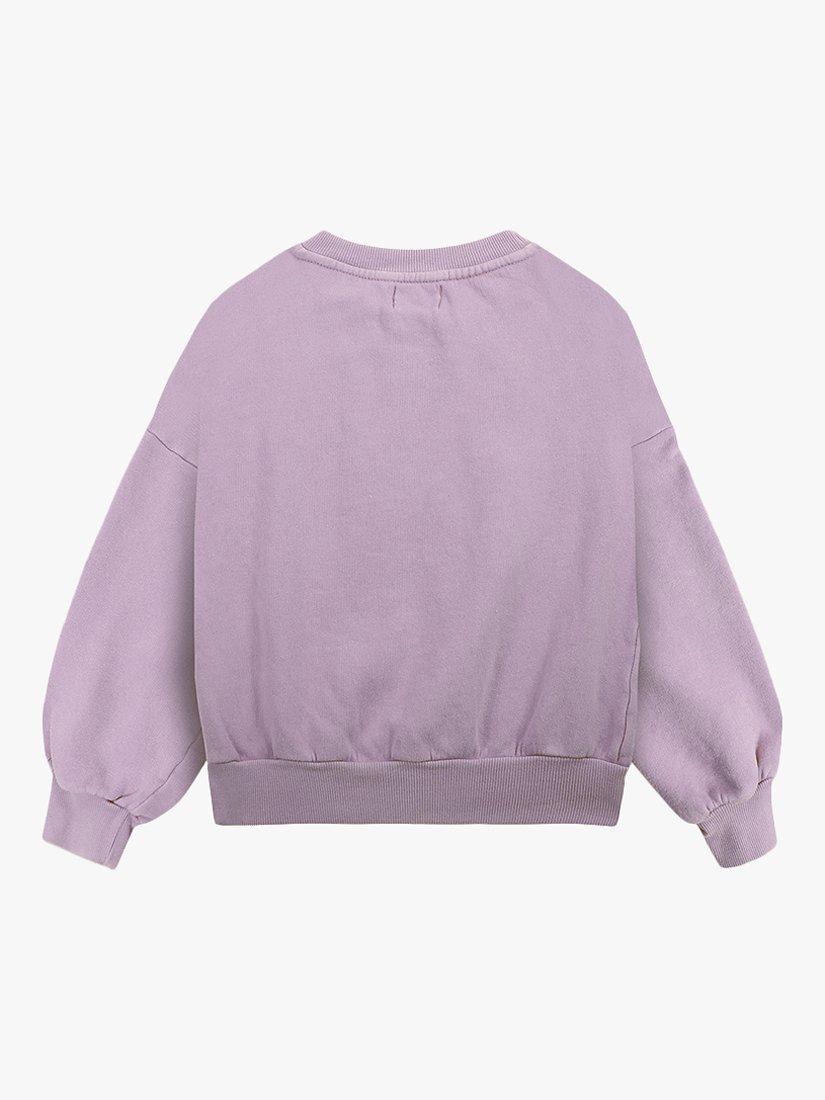 Product image 2 of 3, which shows Bobo Choses Kids' Organic Cotton Blend Poma Apple Sweatshirt, Purple, 2-3 years