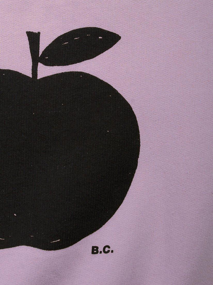 Product image 3 of 3, which shows Bobo Choses Kids' Organic Cotton Blend Poma Apple Sweatshirt, Purple, 2-3 years
