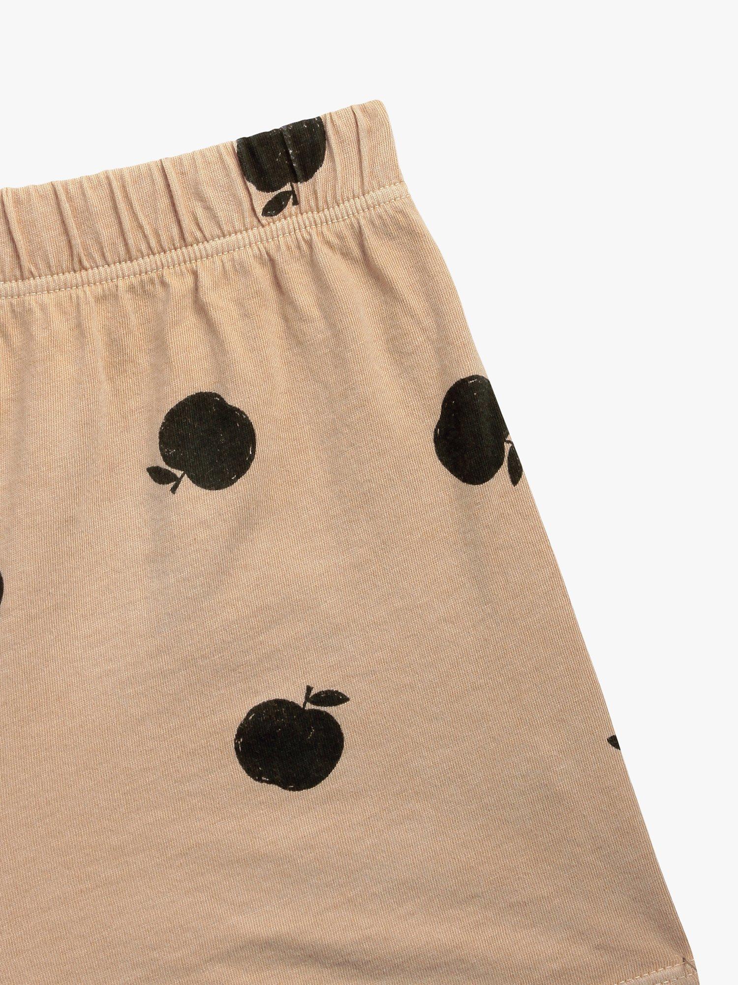 Product image 3 of 8, which shows Bobo Choses Kids' Organic Cotton Blend Apple Print Jersey Shorts, Natural, 6-7 years