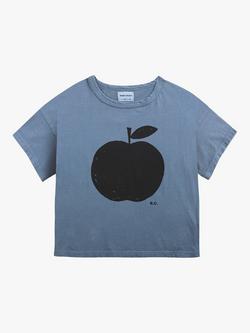 Bobo Choses Kids' Organic Cotton Blend Poma Apple T-Shirt, Blue, Blue