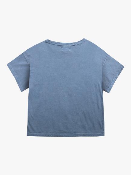 Bobo Choses Kids' Organic Cotton Blend Poma Apple T-Shirt, Blue - view 2, Blue
