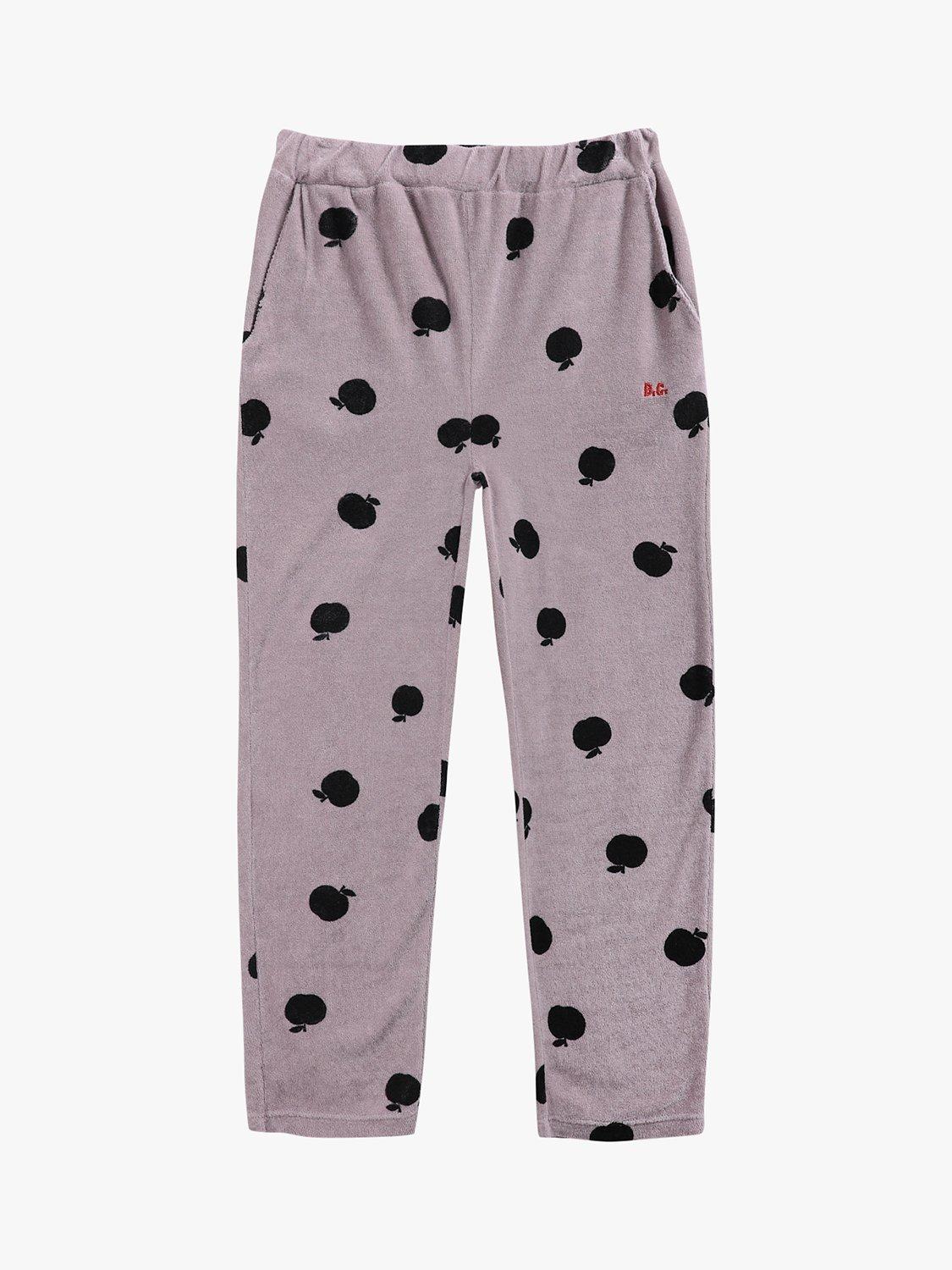 Bobo Choses Kids' Organic Cotton Terry Apple Print Joggers, Purple