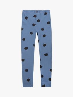 Bobo Choses Kids' Organic Cotton Blend Poma Apple Print Leggings - view 2, Blue