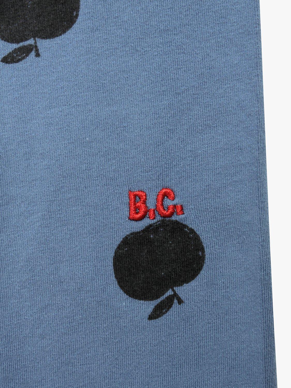Product image 3 of 4, which shows Bobo Choses Kids' Organic Cotton Blend Poma Apple Print Leggings, Blue, 2-3 years