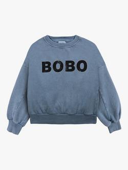 Bobo Choses Kids' Organic Cotton Blend Logo Graphic Sweatshirt, Blue