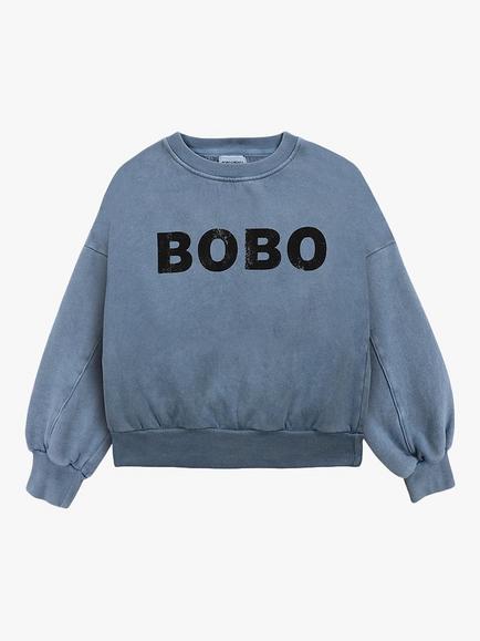 Bobo Choses Kids' Organic Cotton Blend Logo Graphic Sweatshirt, Blue