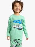 Lindex Kids' Vroom Print Pyjamas, Light Green