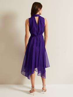 Phase Eight Lucinda High-Low Midi Dress, Purple - view 2, Purple