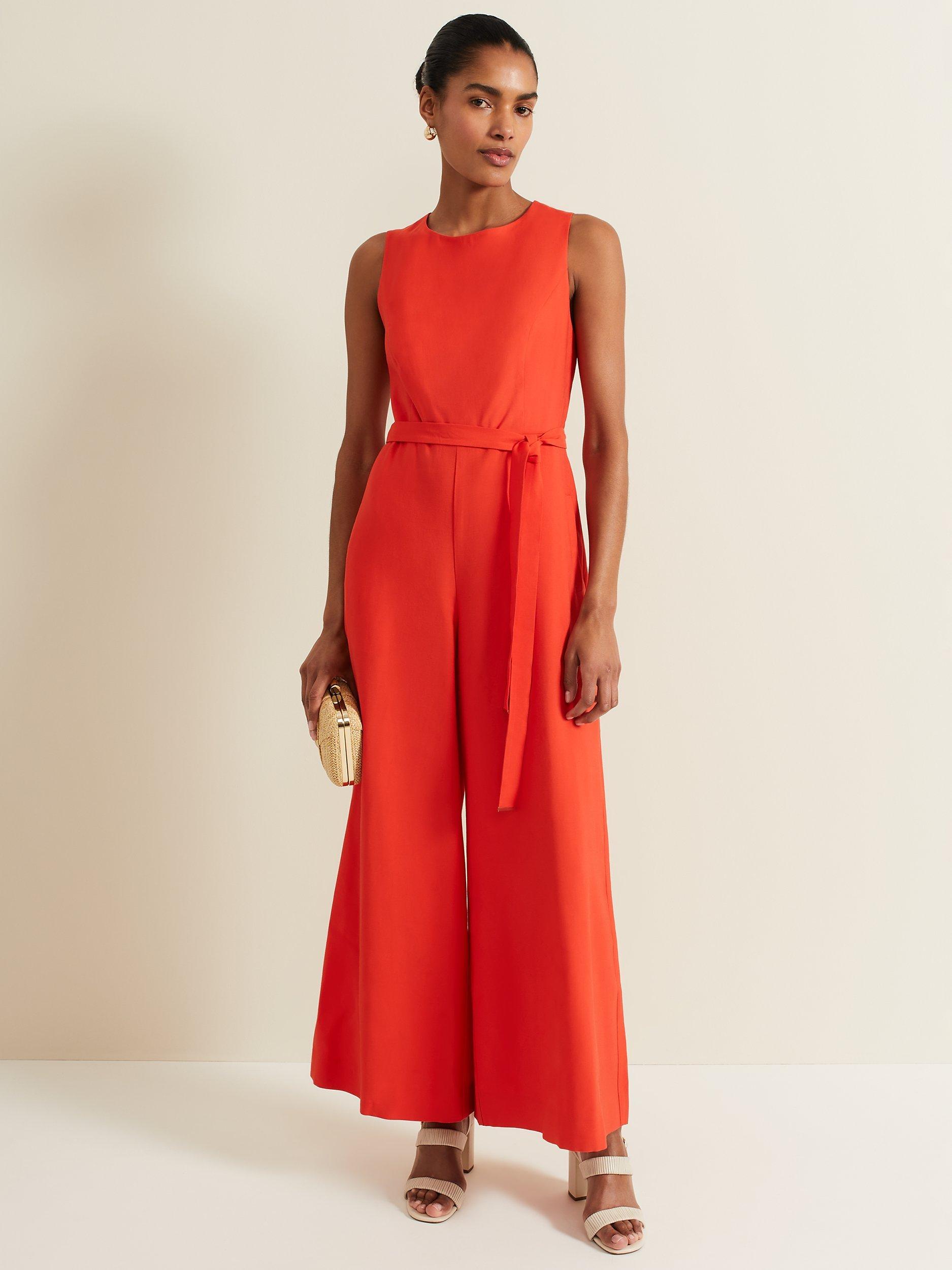 Phase Eight Marta Ecovero Wide Leg Jumpsuit Red