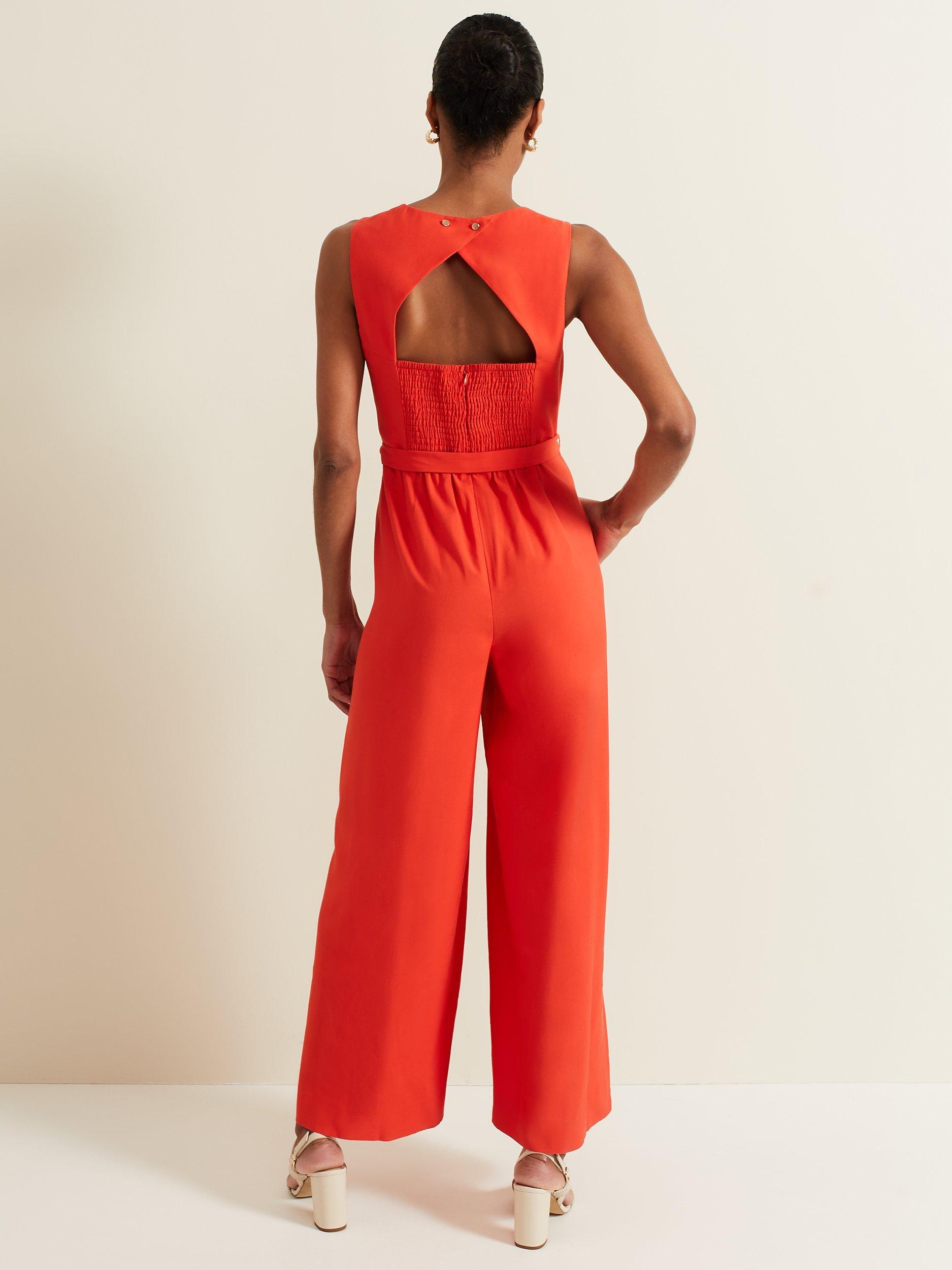 Phase Eight Marta Ecovero Wide Leg Jumpsuit Red