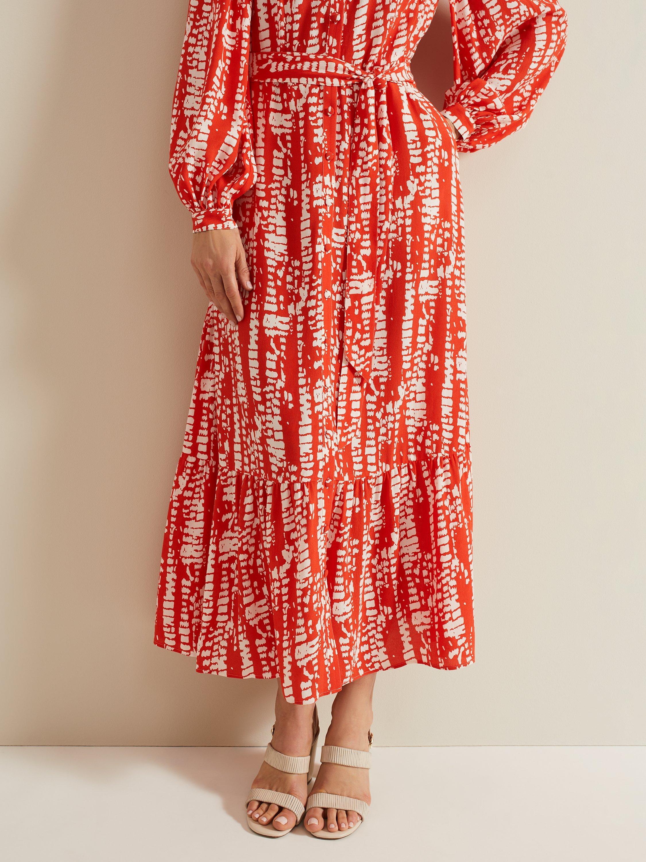 Phase Eight Louisa Abstract Print Maxi Dress, Red/Multi, 12