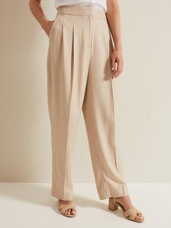 Phase Eight Addison Linen Blend Trousers, Stone, Stone