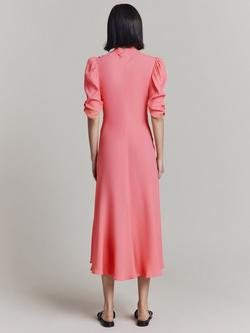 Ghost Madi Puff Sleeve Midi Dress - view 2, Coral