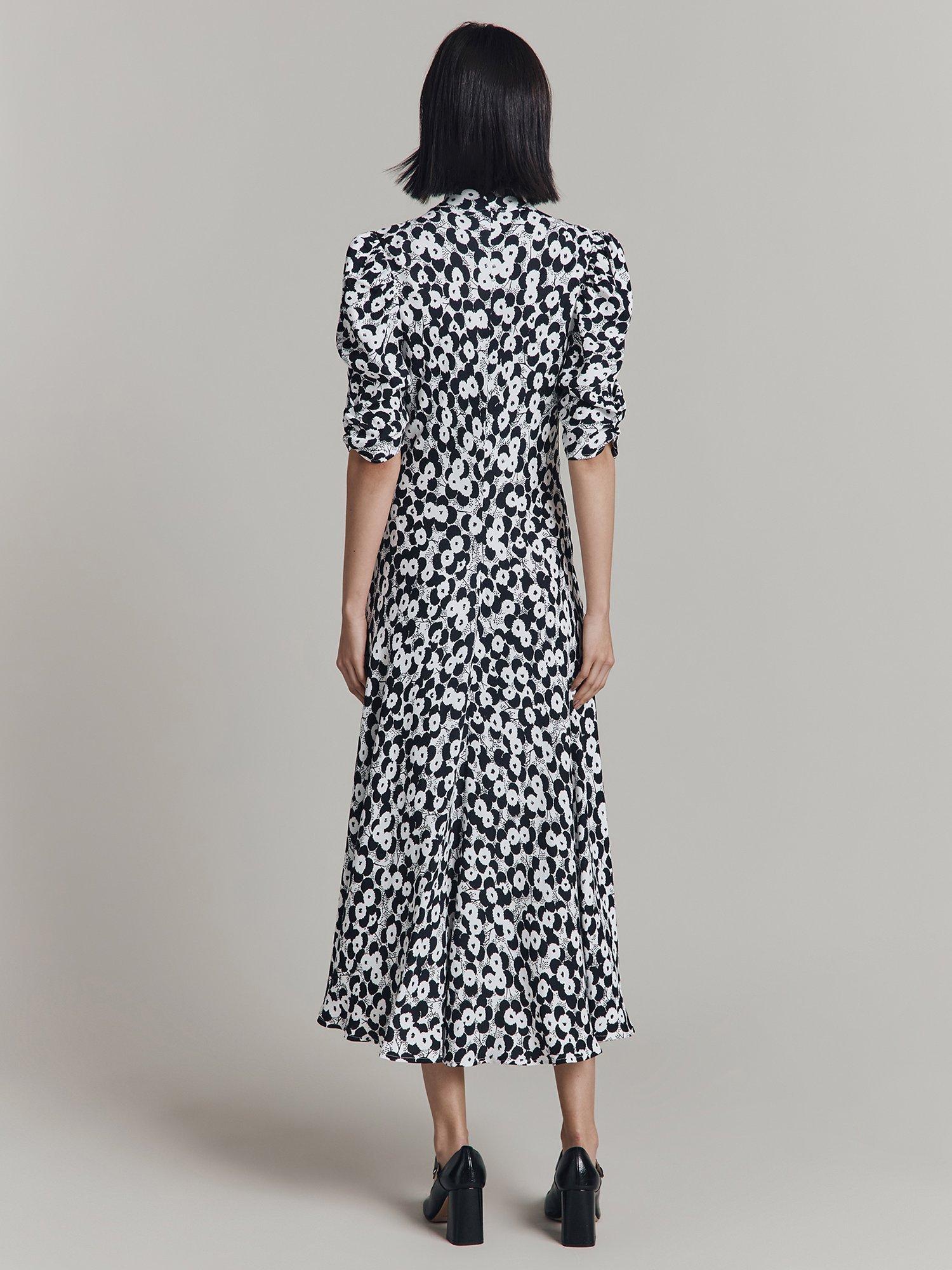 Product image 4 of 4, which shows Ghost Madi Floral Midi Dress, Black Buds, S