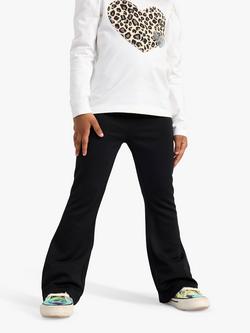 Lindex Kids' Punto Flared Stretch Leggings, Black