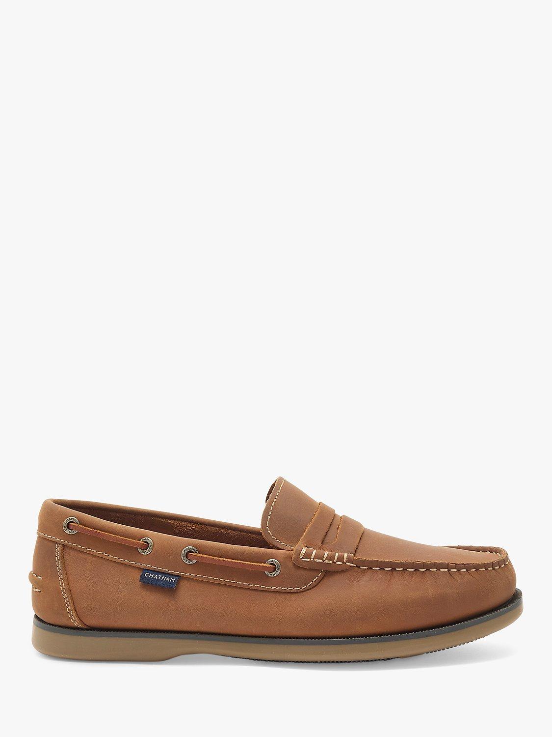Product image 1 of 4, which shows Chatham Shanklin Leather Loafers, Tan, 7