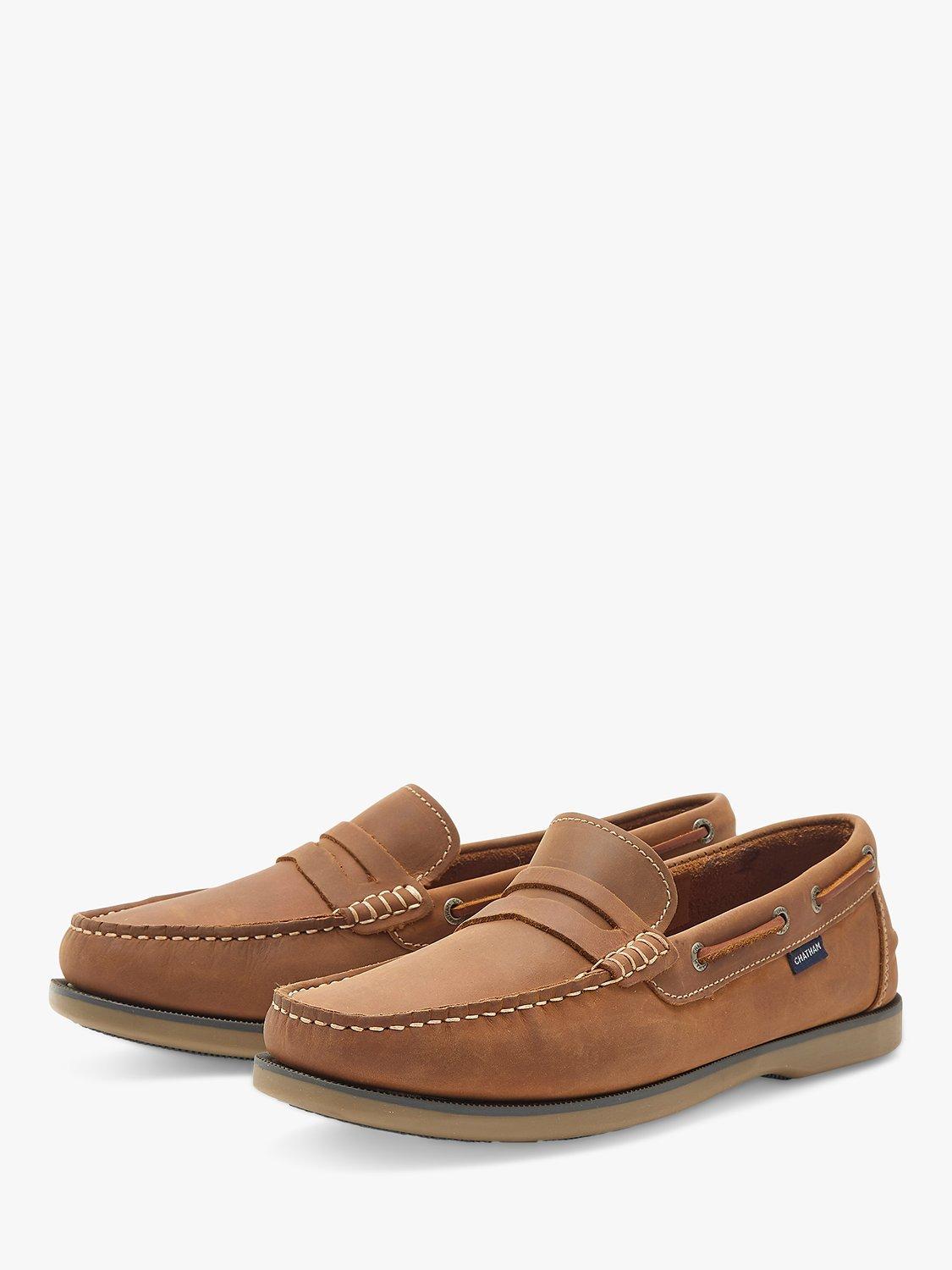 Product image 2 of 4, which shows Chatham Shanklin Leather Loafers, Tan, 7