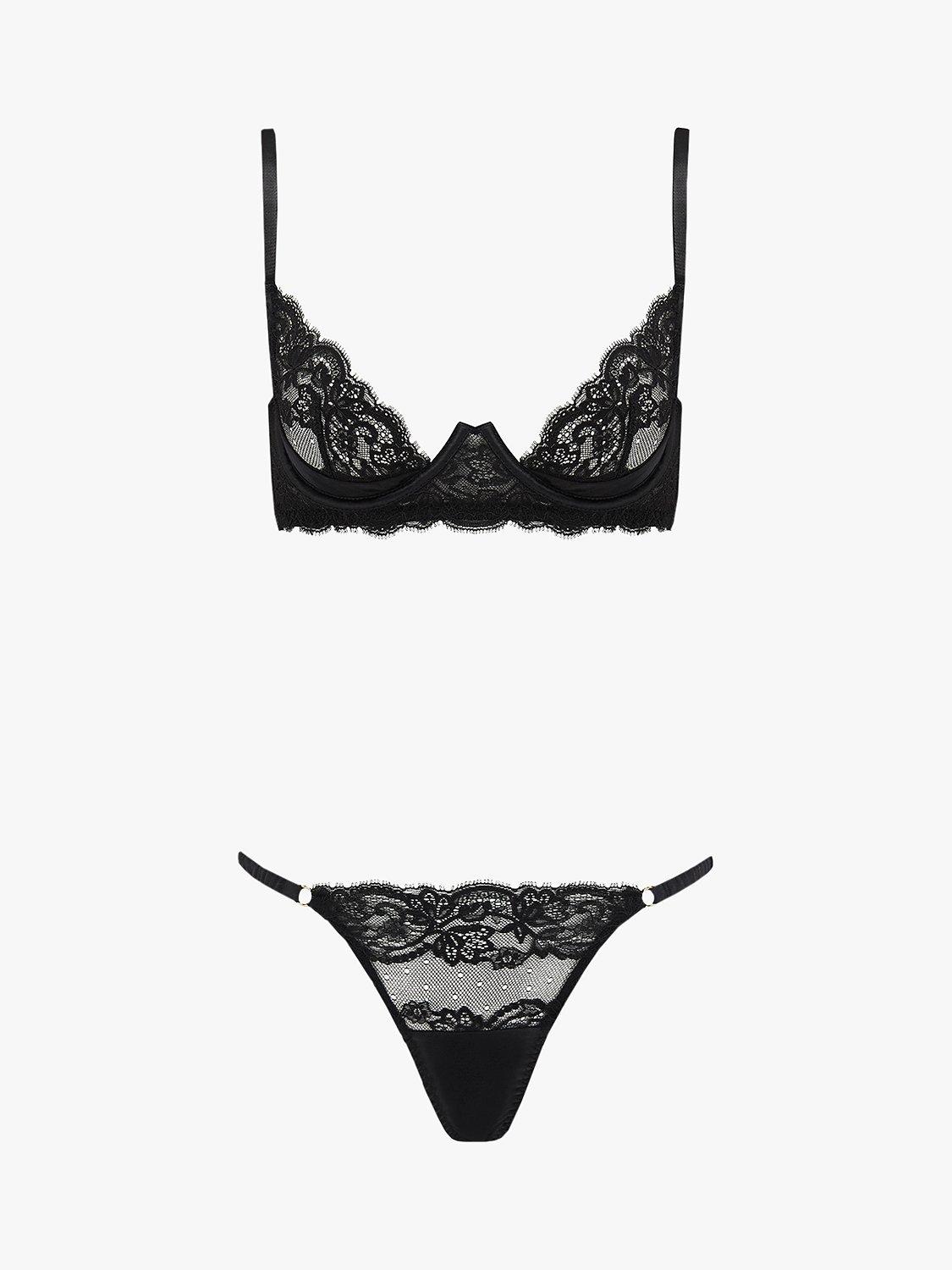 Product image 4 of 5, which shows Coco de Mer Seraphine Brazilian Knickers, Black, S