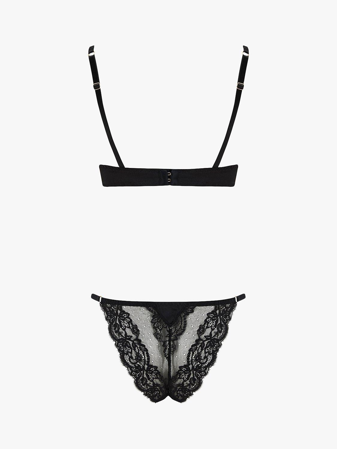 Product image 5 of 5, which shows Coco de Mer Seraphine Brazilian Knickers, Black, S
