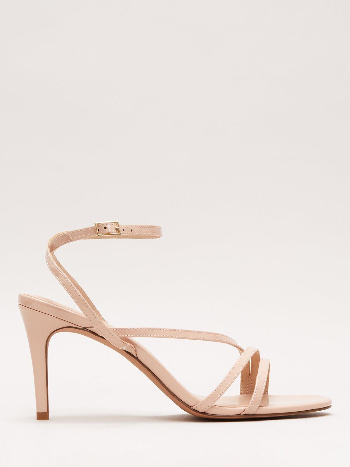 Phase Eight Patent Leather Barely There Strappy Sandals Pale Pink