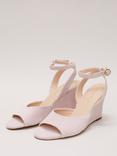 Phase Eight Suede Open Toe Wedges, Pale Pink