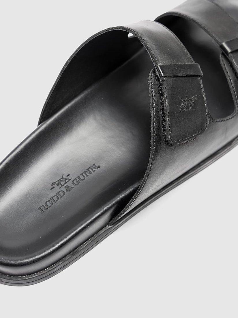 Product image 5 of 8, which shows Rodd & Gunn Kendrick Place Footbed Leather Sandals, Nero, 7