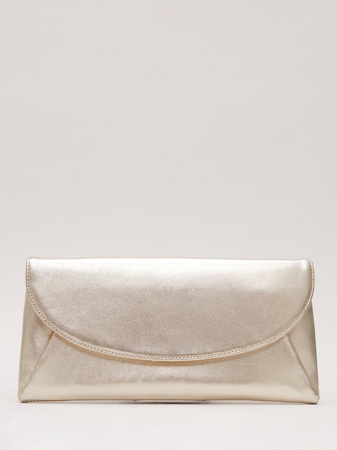 Phase Eight Leather Clutch Bag, Gold