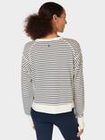 Sweaty Betty After Class Stripe Cropped Longline Sweatshirt, Lily White Stripe
